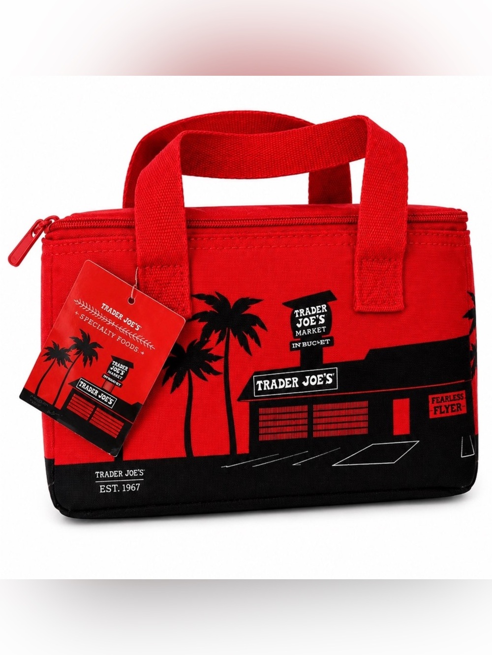 Trader Joe's Mini Insulated Tote Lunch Bag Red